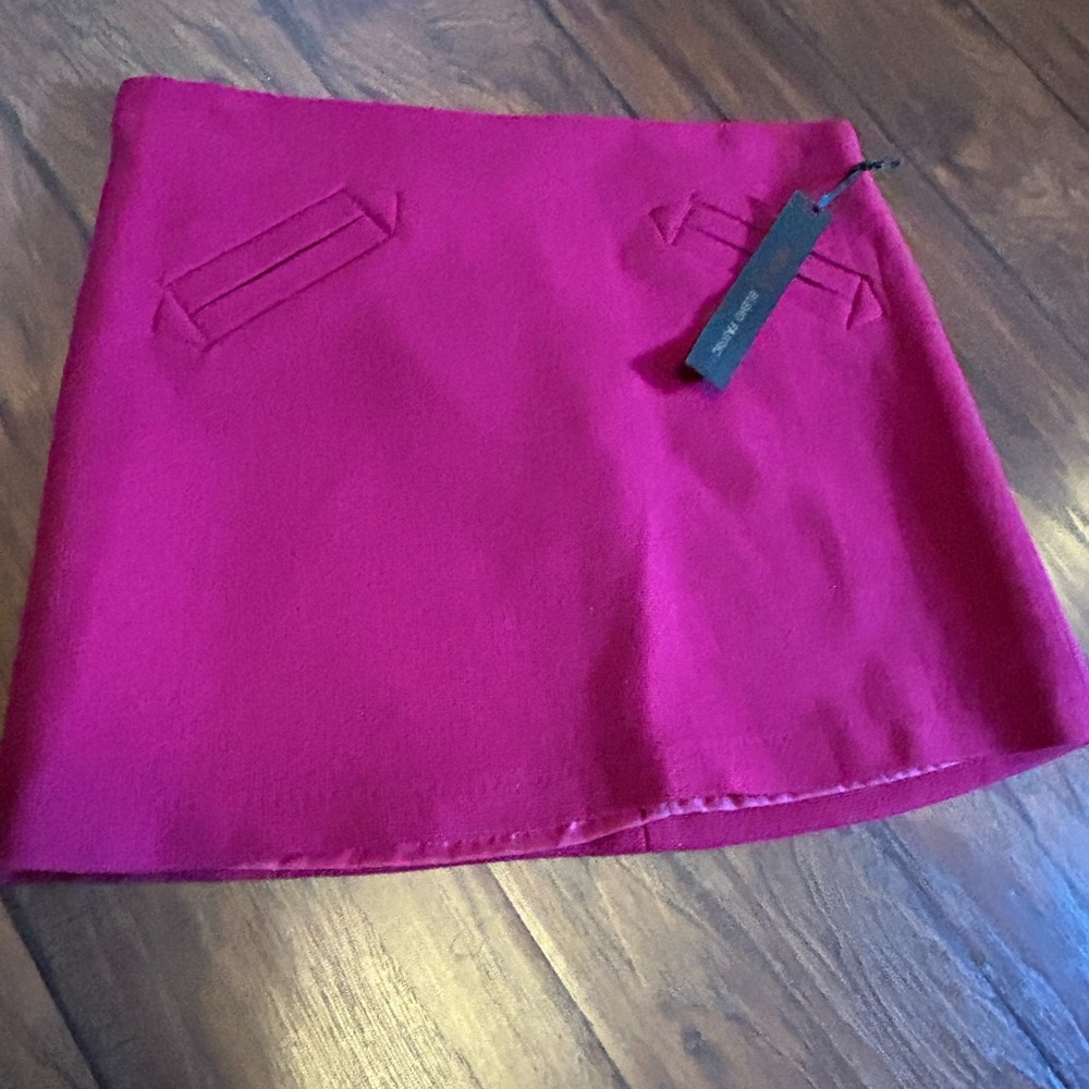 Willi Smith Wool Blend Pink Short Mini Skirt Front Pockets Career Attire NWT Sz6